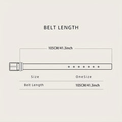 Solid PU Belt with Square Buckle for Women