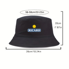 Unisex Letter Print Bucket Hat Lightweight Sun Shade Fisherman Cap