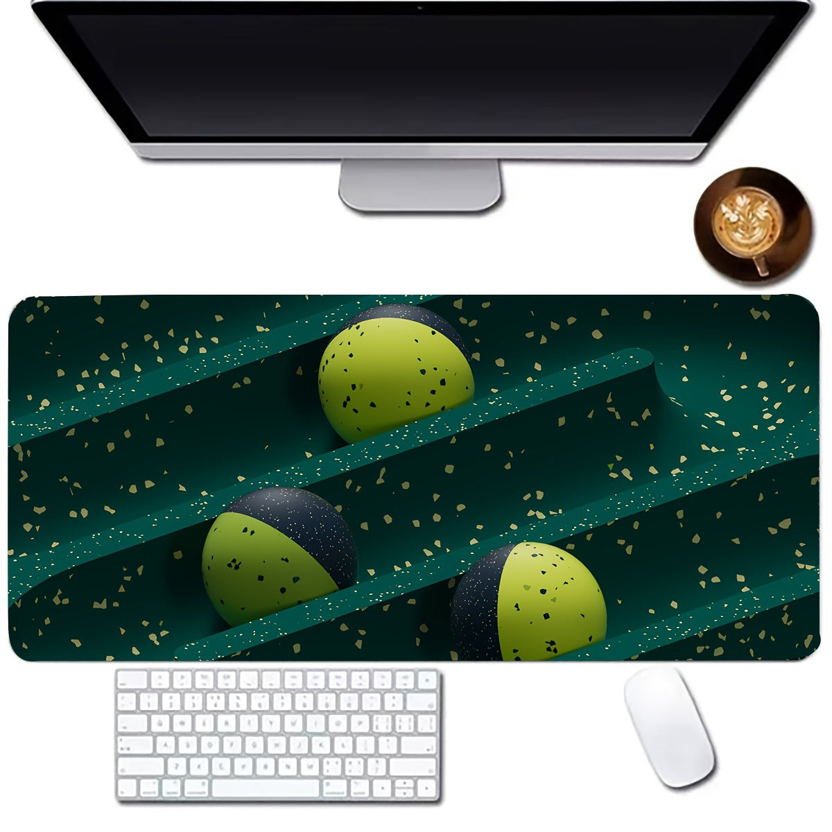 Green Pattern Desktop Office Accessories Mouse Pad