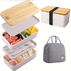 Bento Box Set with Insulated Bag Lunch Container Snack Box Cutlery Spoon Fork