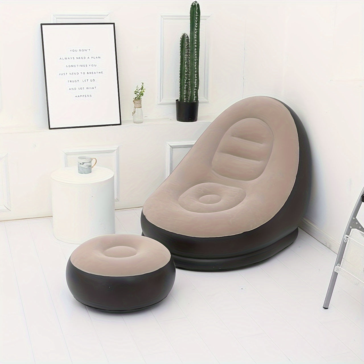 Thick Flocking Inflatable Sofa Comfortable Nap Lounge Chair