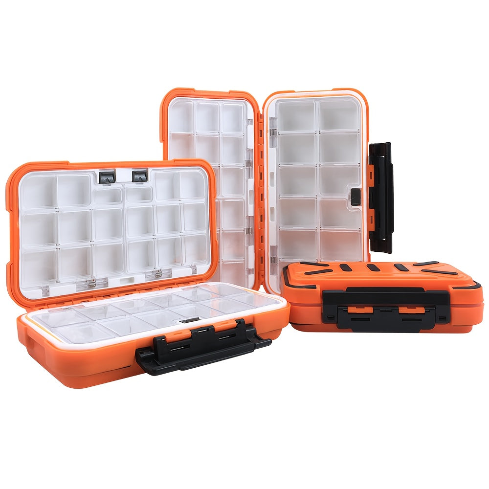 Orange Grid Storage Box Small Parts Tool Organizer Plastic
