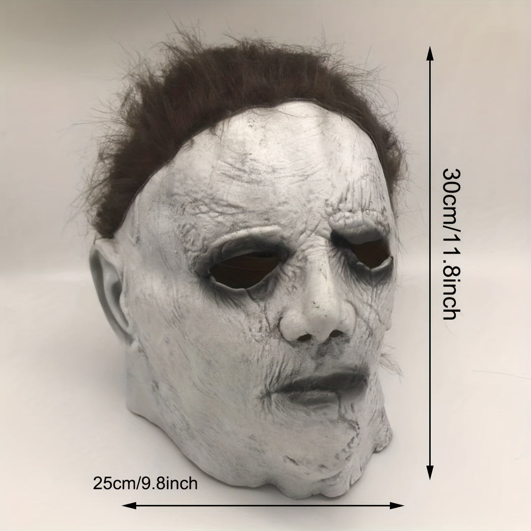 Halloween Latex Gray Mask Horror Headgear Party Prop
