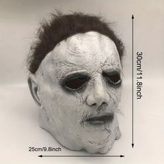 Halloween Latex Gray Mask Horror Headgear Party Prop