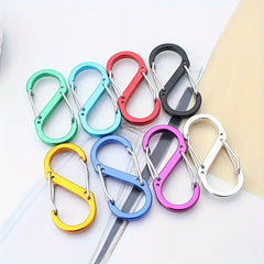 8pcs S-shaped Spring Buckle Snap Hook Bag Keychain Outdoor Accessory