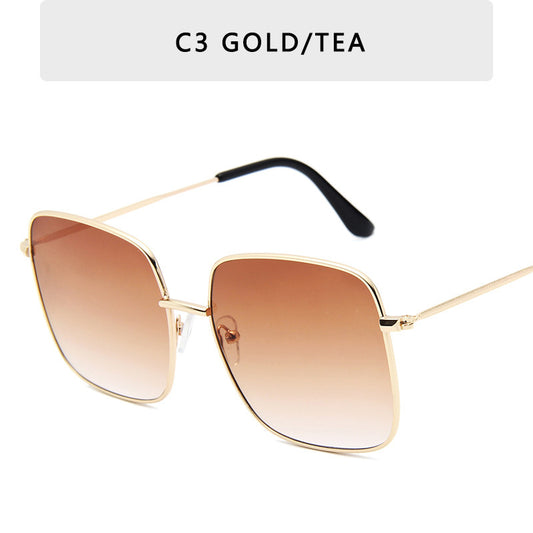Vintage Oversize Square Sunglasses UV Protection Gradient Lens