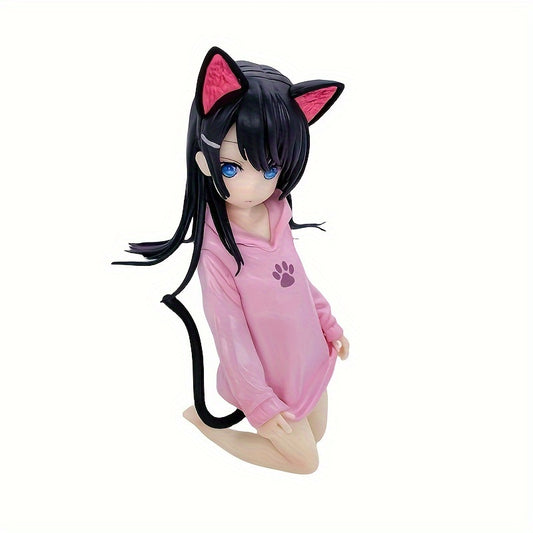 Kneeling Pink Cat Anime Figure - Ideal Gift for Anime Fans