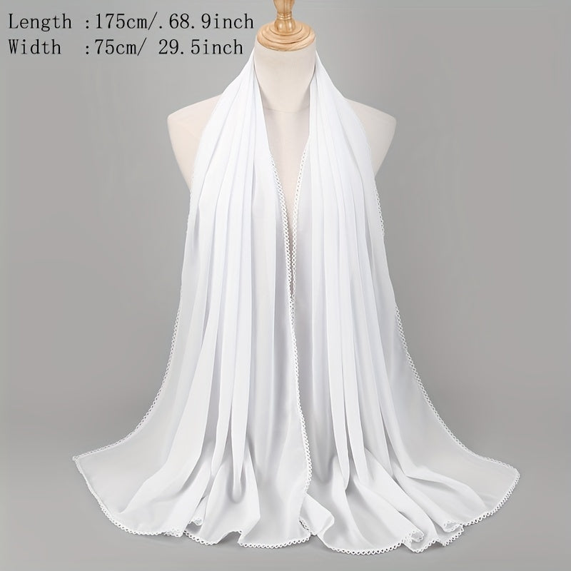 Chiffon Hijab Head Scarf Thin Breathable Shawl Windproof Head Wrap