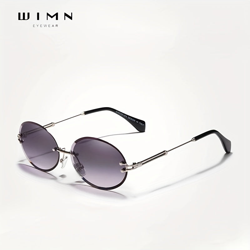WIMN Oval Sunglasses Men Rimless Men Sun Glasses Vintage Alloy Frame