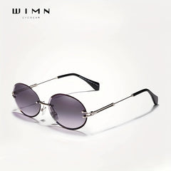WIMN Oval Sunglasses Men Rimless Men Sun Glasses Vintage Alloy Frame