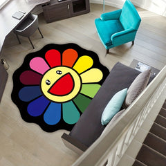 Sunflower Floor Rug Round Rug Baby Play Mat Round Rug Crawling Mat