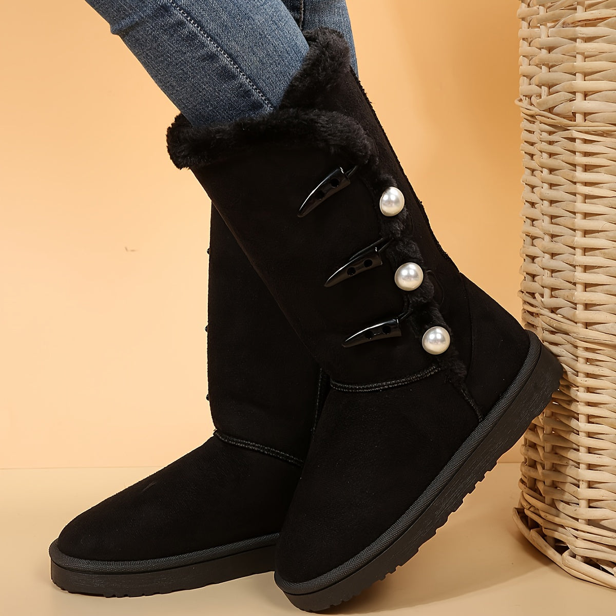 High Top Snow Boots for Women Winter Warm Hiking Boots