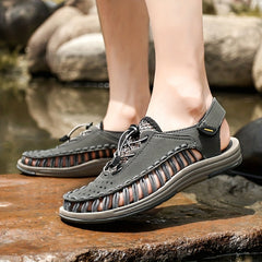 Men's Breathable Closed Toe Hollow Strap Sandals