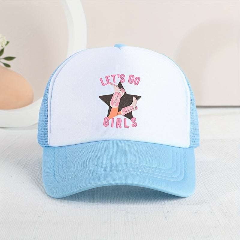 Kids Pink High Heels Mesh Baseball Cap Sunshade Trucker Hat