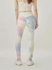  Tie Dye Ruched Hip Lifting Yoga Leggings