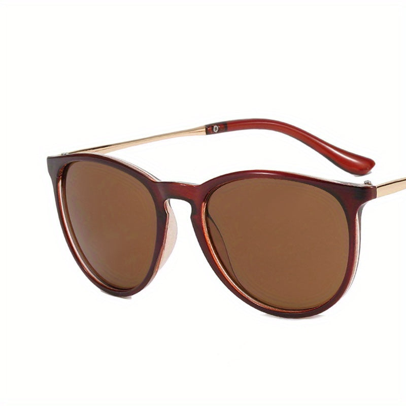 Round Frame Sunglasses For Women Men Minimalist Cat Eye Glasses