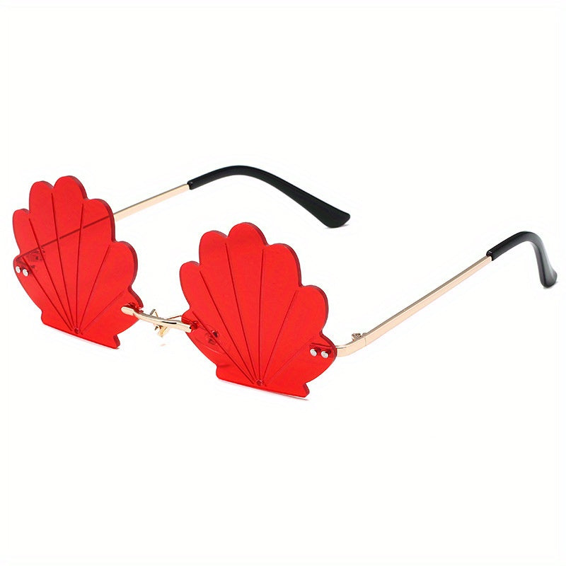 Y2K Shell Rimless Sunglasses UV400 Sun Shades