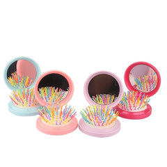 Rainbow Folding Massage Comb & Mirror