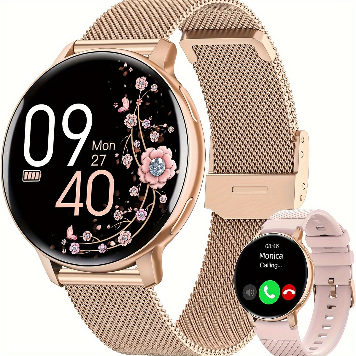Wireless Calling Smartwatch IP68 Waterproof Women's Health Tracker