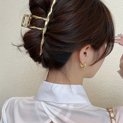 Metallic Hair Claw Clip Nonslip Ponytail Holder Shark Claw