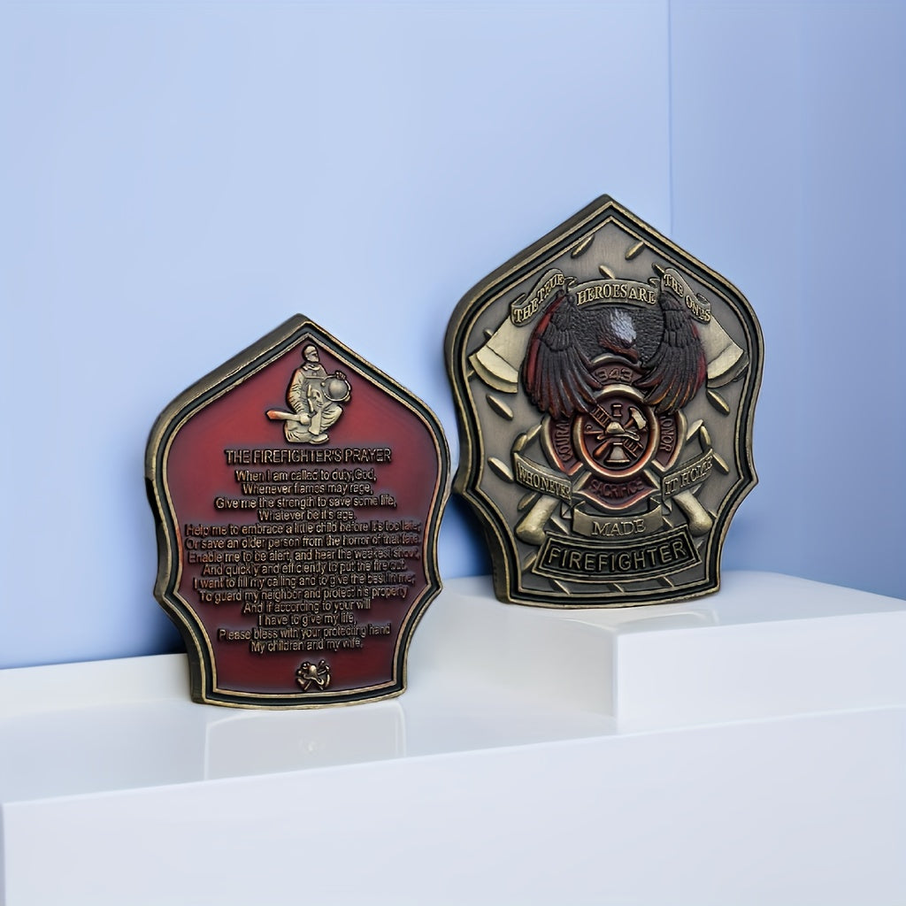 Firefighter Challenge Coin - Shield Shape Novelty Gift