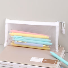 Gray Large Capacity Pencil Case Student Storage Bag