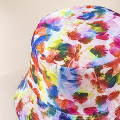 Pink Graffiti Reversible Cotton Fisherman Cap Lightweight Basin Hats For Women