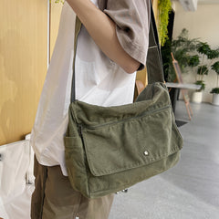 Y2K Canvas Crossbody Bag with Large Capacity - Perfect for School & Business