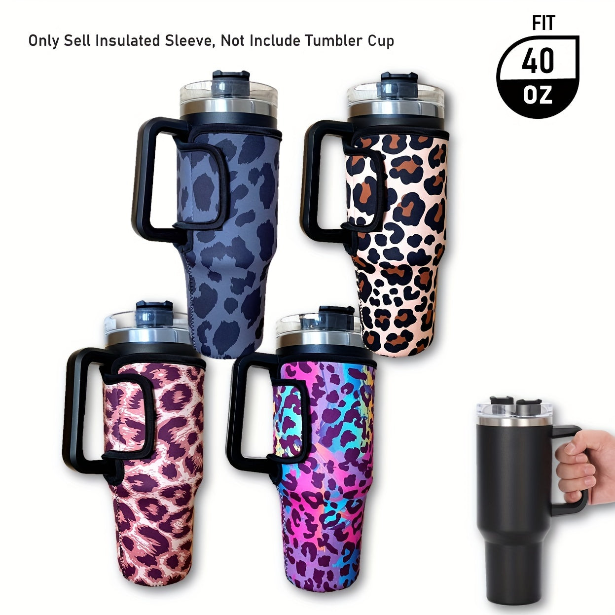 Leopard Print 40oz Cup Sleeve - Scratch Resistant Bottle Protector