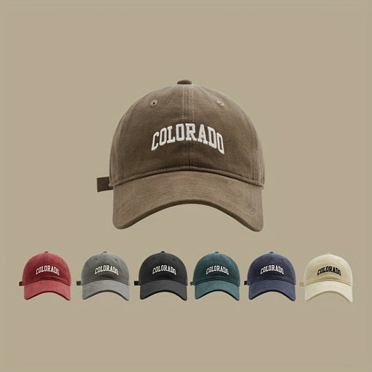 COLORADO Embroidery Baseball Cap Adjustable Vintage Washed Sports Hat