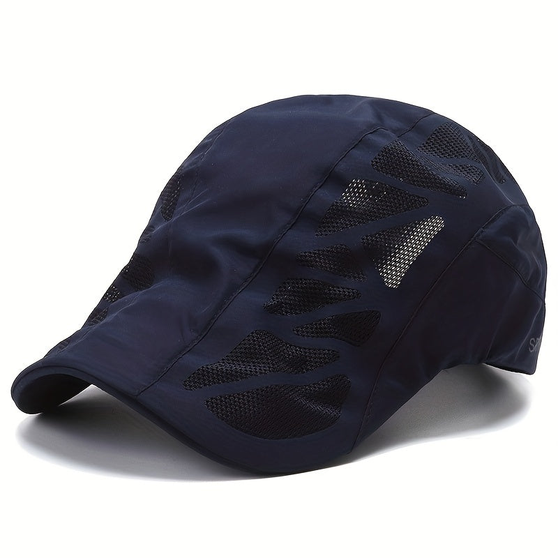 Men's Breathable Mesh Summer Hat Adjustable Newsboy Beret Cap