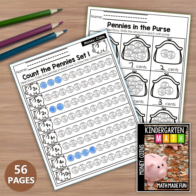 Kindergarten Money Workbook Yellow Paper