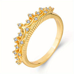 Queen Crown Zircon Ring Wedding Engagement Gift For Women Girls