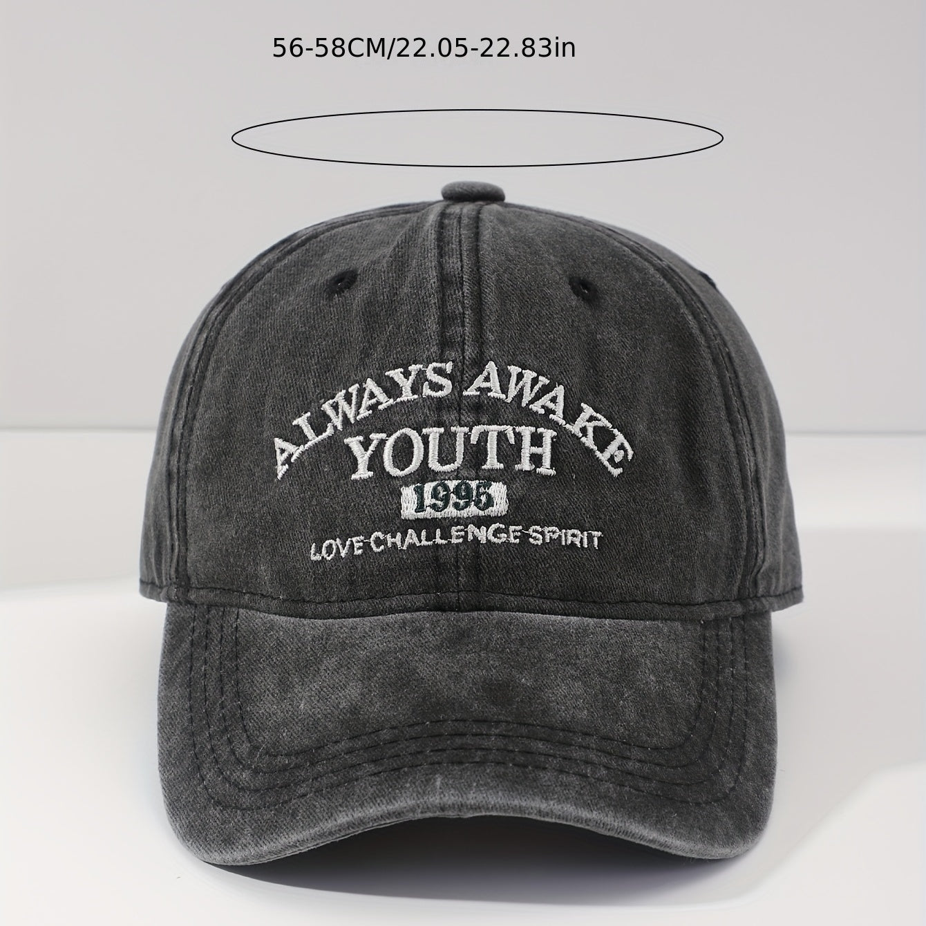 YOUTH Embroidered Baseball Cap Washed Distressed Sunshade Dad Hat