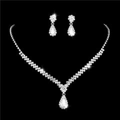 Water Drop Rhinestone Jewelry Set