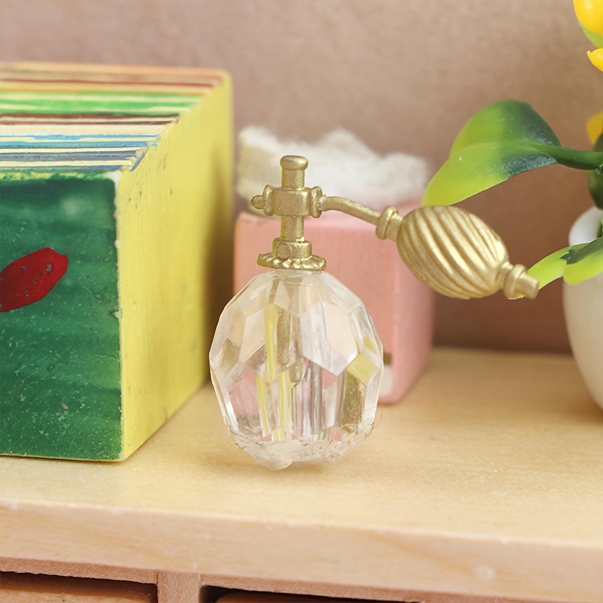 Vintage Hairbrush, Mirror, Perfume Set for 1:12 Dollhouse
