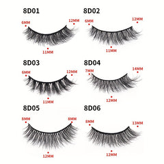 10 Pairs Fluffy False Eyelashes Dramatic 8D Faux Mink Eyelashes