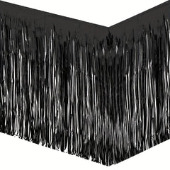 2pcs Red Foil Fringe Table Skirt for Rectangle Tables - Holiday Party Decoration