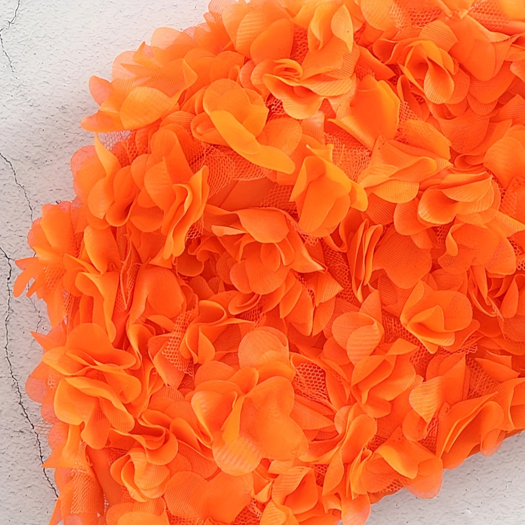 Orange 3D Flower Swim Hat for Women
