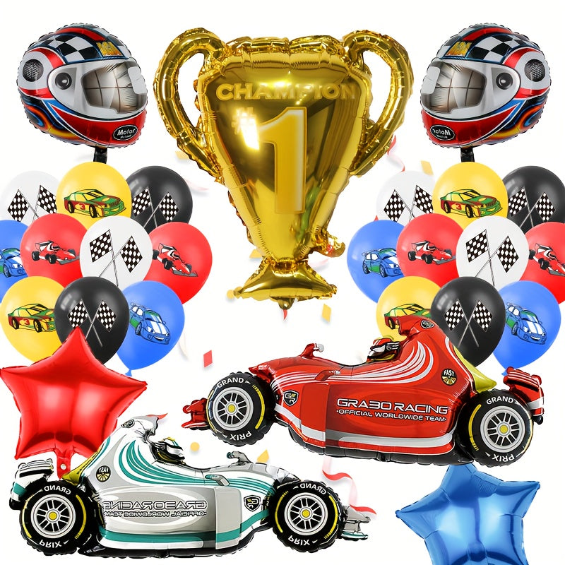 27pcs Racing Car Birthday Party Supplies Balloons Set