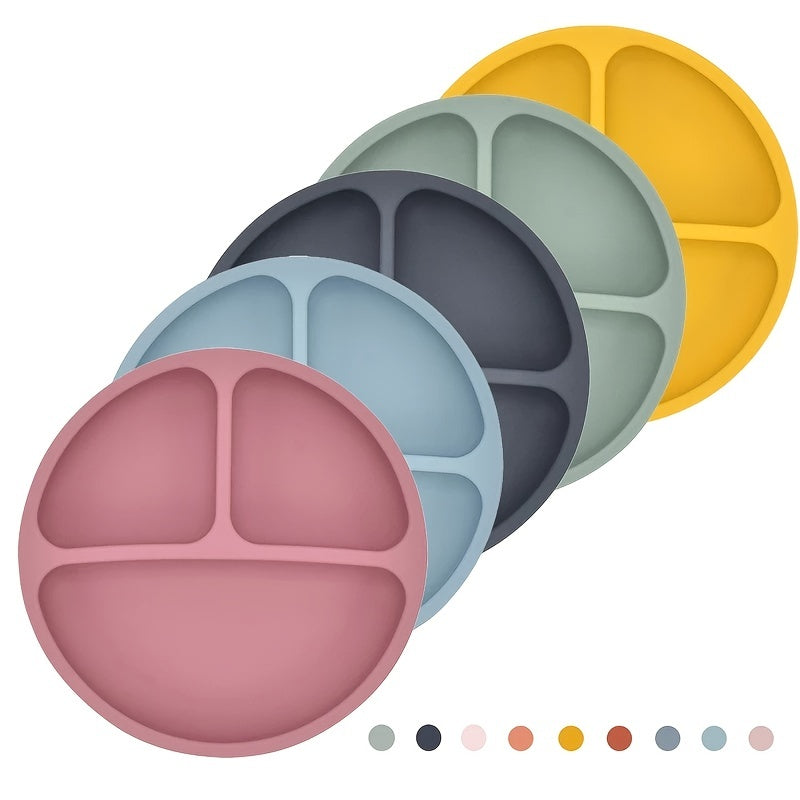 Silicone Baby & Toddler Plate with Suction Cup - Microwave & Dishwasher Safe