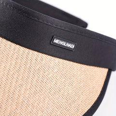 Khaki Straw Visor Hat Wide Brim Foldable Sun Hats