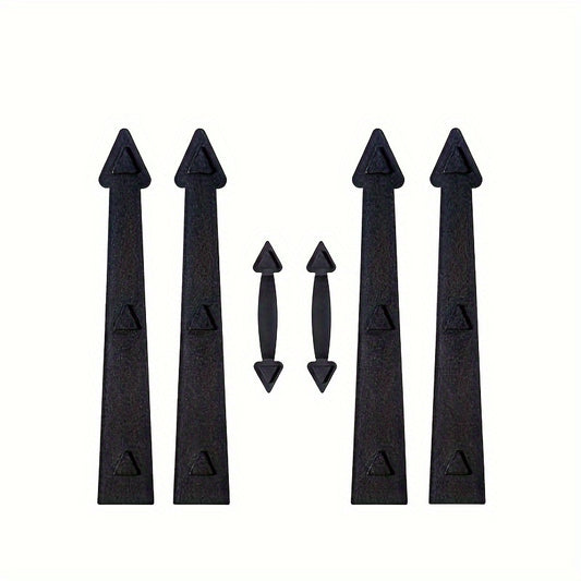6pcs Garage Door Magnetic Decorative Hardware Faux Hinges Handles Kit