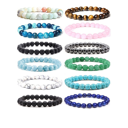 8mm Crystal Stone Beaded Bracelet Healing Stretch Hand Chain