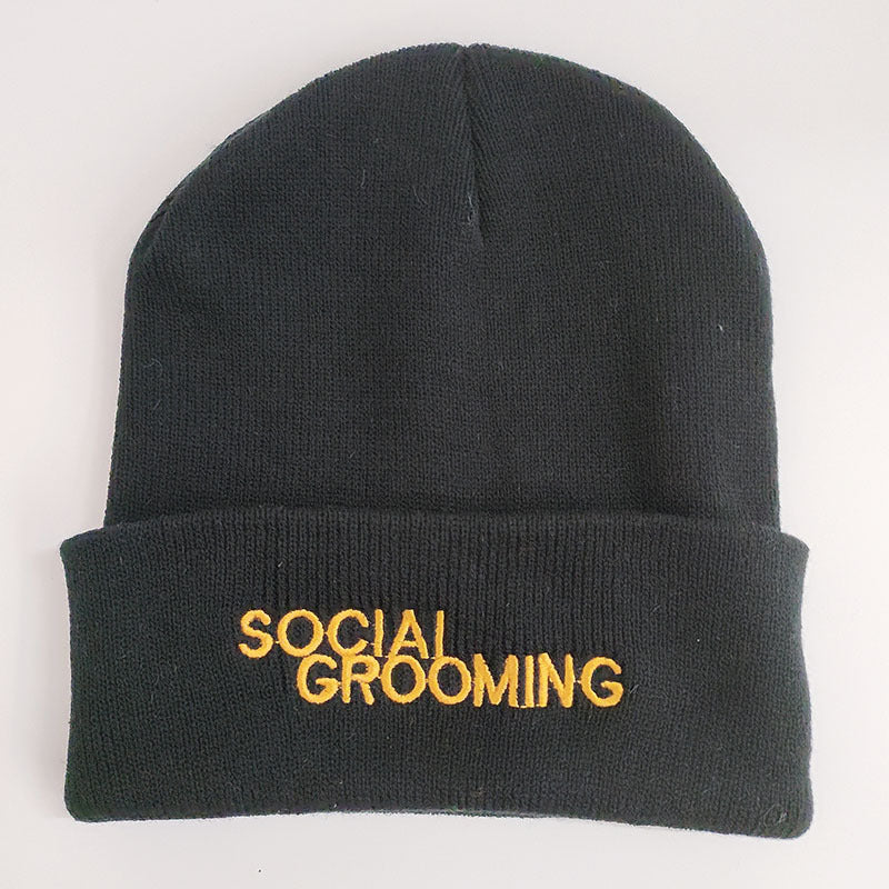 Letter Embroidered Knitted Hat Brimless Unisex Cap
