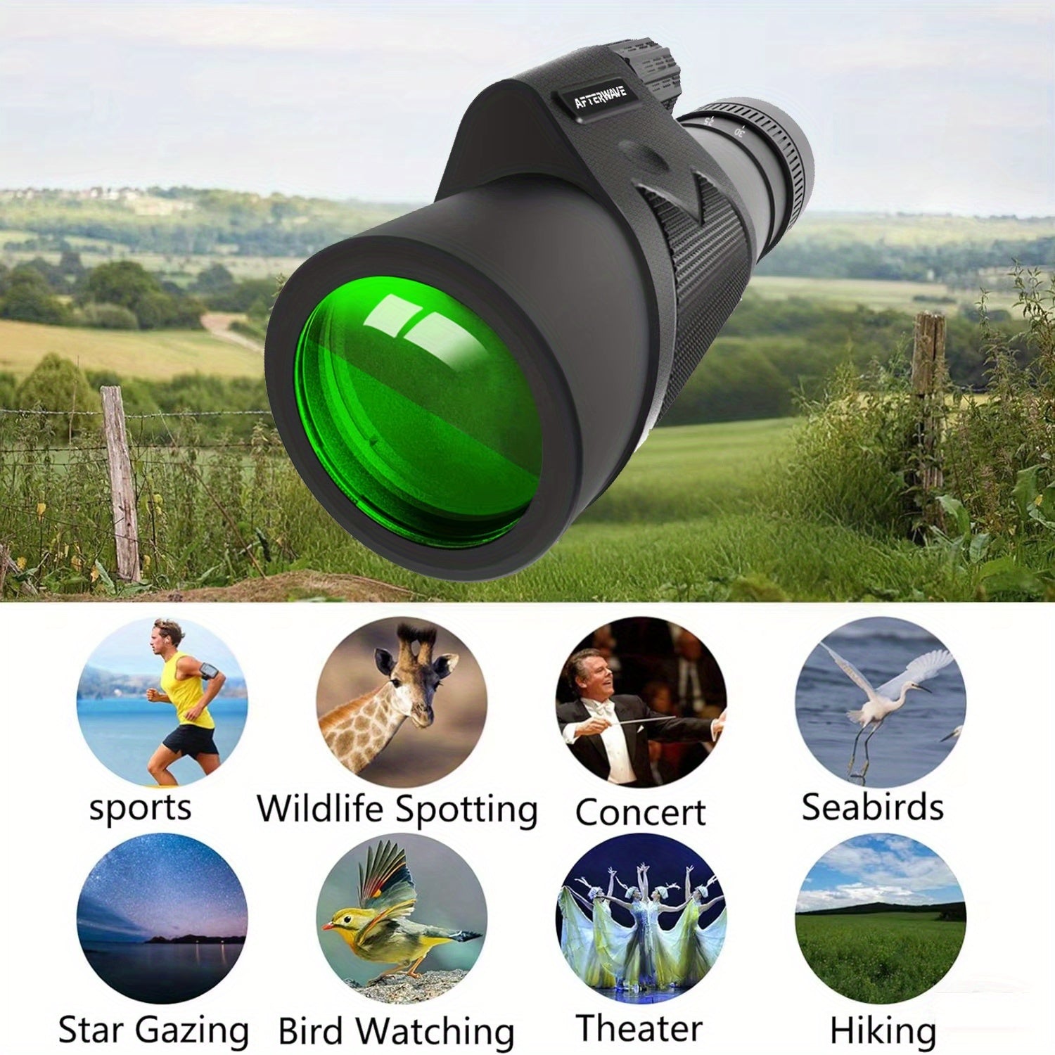 10X42 Monocular Binoculars High Magnification for Birdwatching Camping Hiking