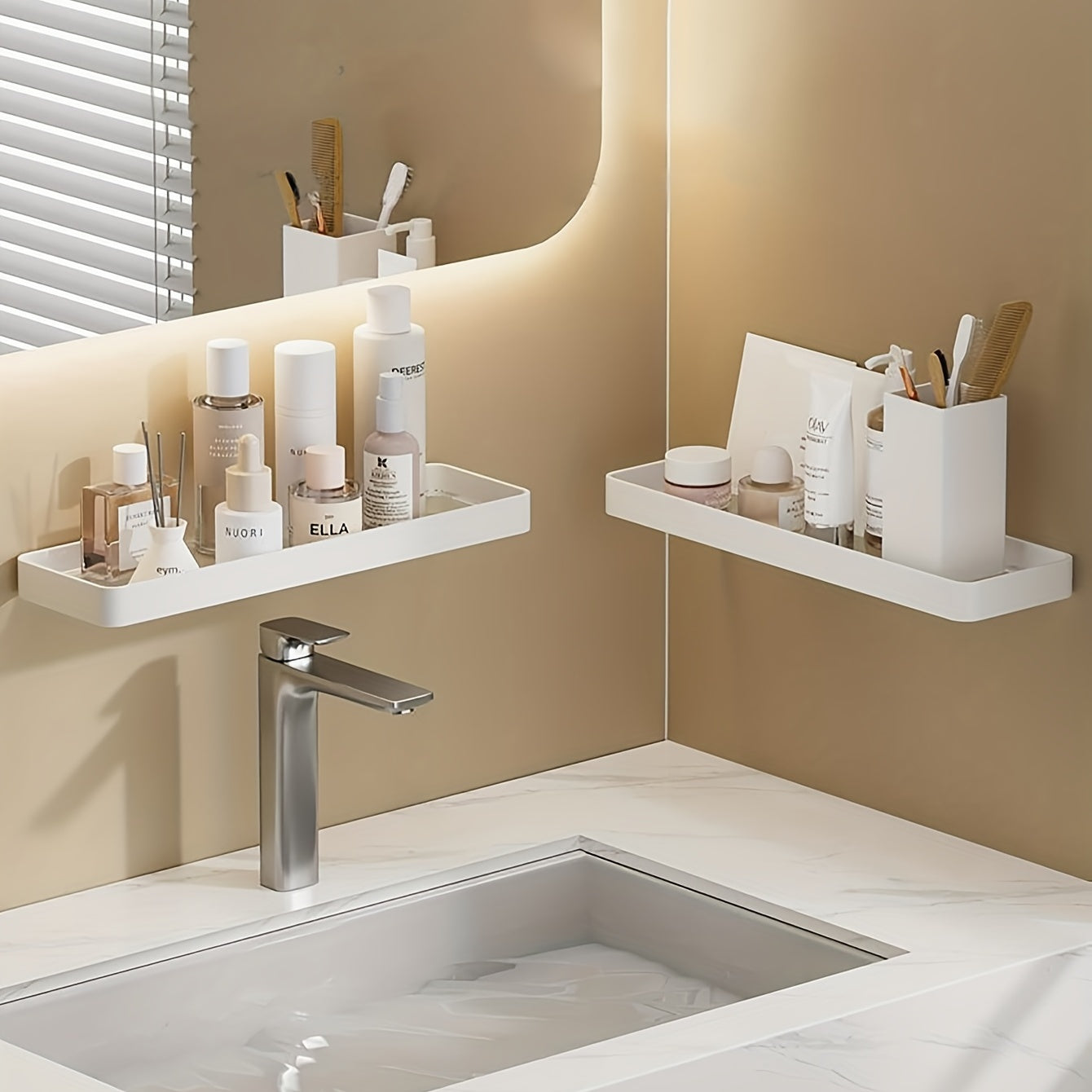 Wall Mounted Bathroom Storage Rack Organizer