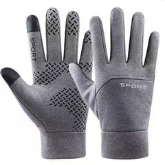 Men's Waterproof Cycling Gloves Plush Touch Screen Anti Skid
