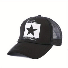 5 Pointed Star Graphic Mesh Baseball Cap Summer Caps