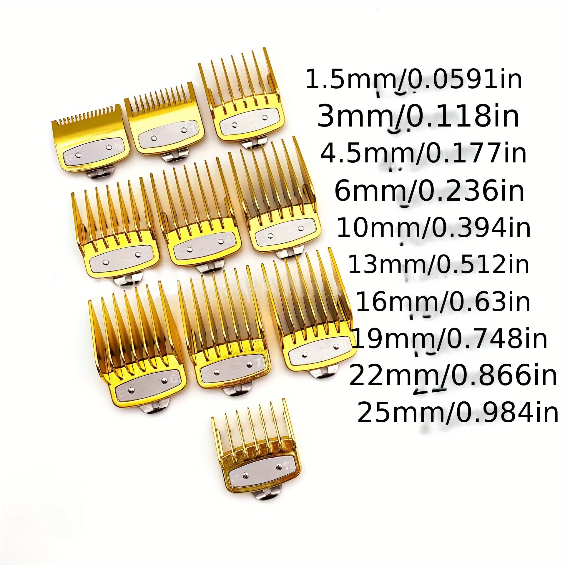 10pcs Golden Hairdressing Comb Set Salon All Hair Types